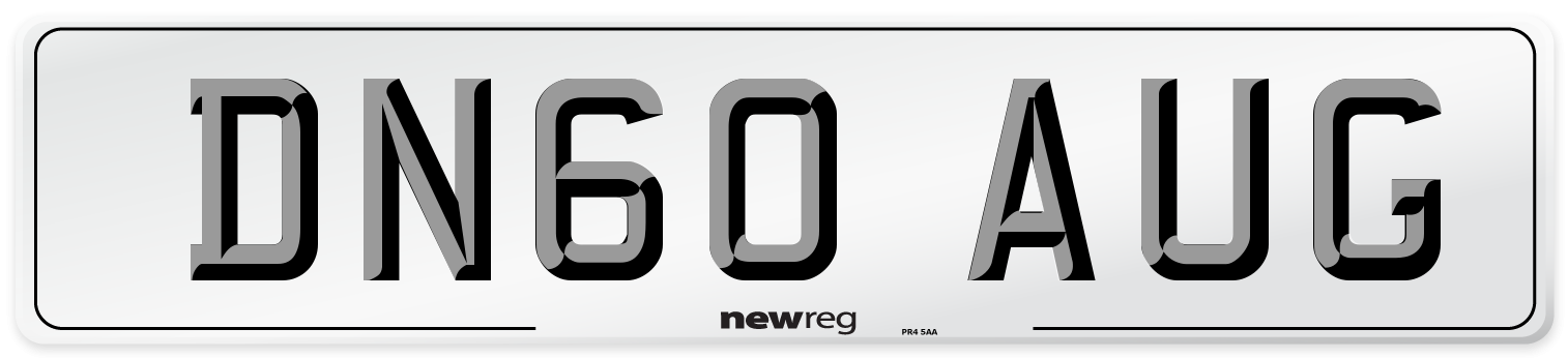 DN60 AUG Number Plate from New Reg